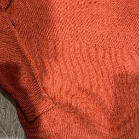 Lulus Rust Red Mock Neck Knit Sweater Small - Picture 3 of 8